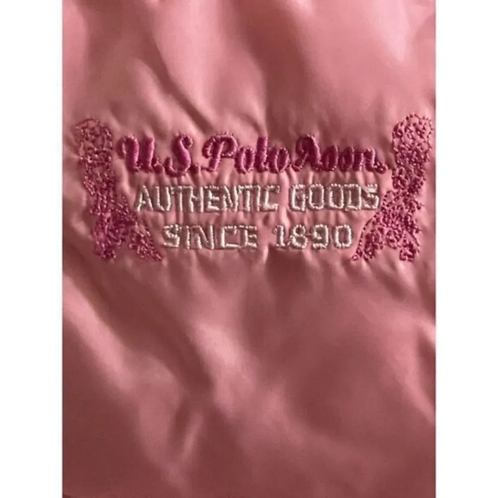 US Polo Assn. Pink‎ Girls Jacket Detachable Hood Size 4 T